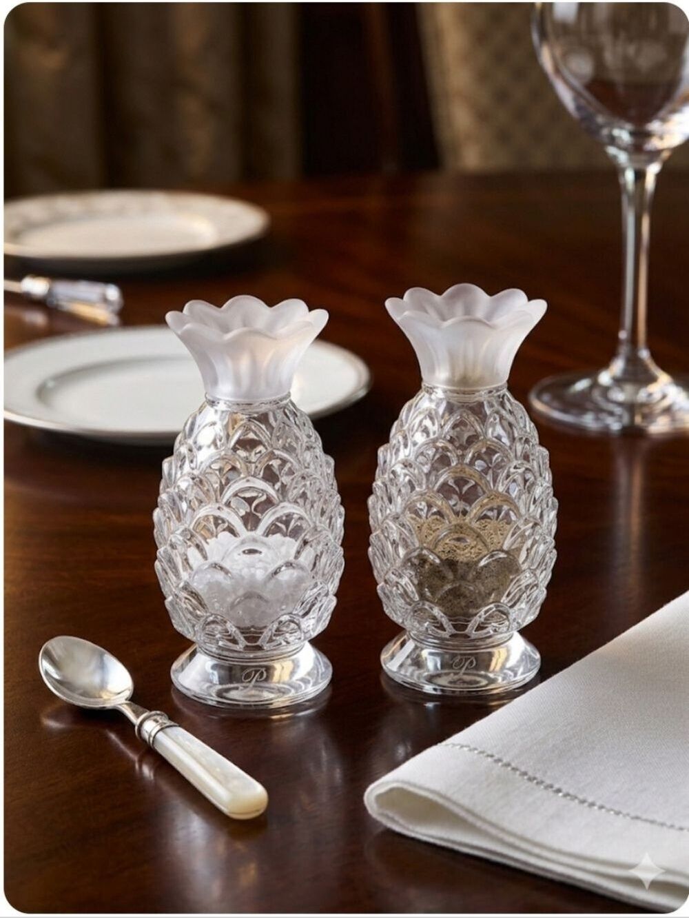 Waterford Crystal Salt Pepper Shakers Large Made In Czech Republic